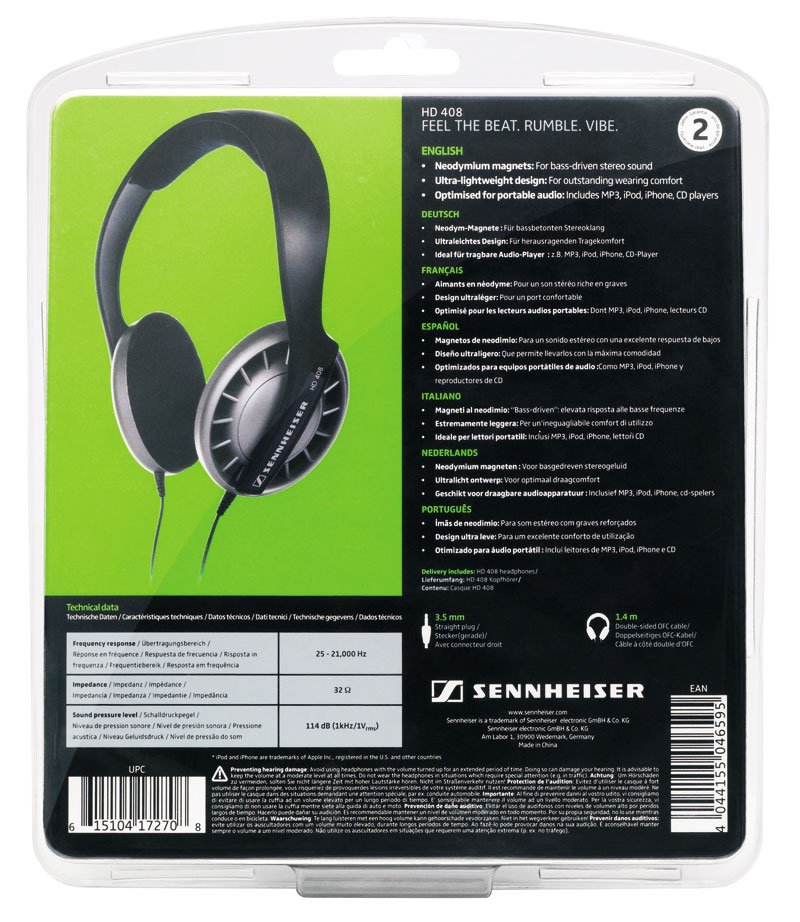 Sennheiser HD 408 | Headphone pro - SONOLOGY Toulouse